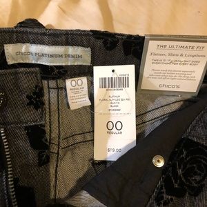 Black patterned jeans - slim leg